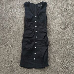 Nicole miller black tank top button down dress